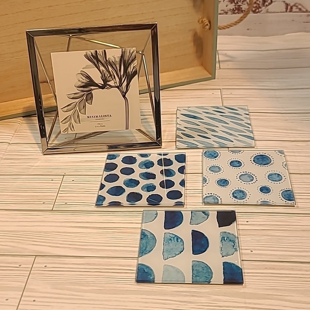Minimalista collections 6x6 photo frame with set of 4 coasters